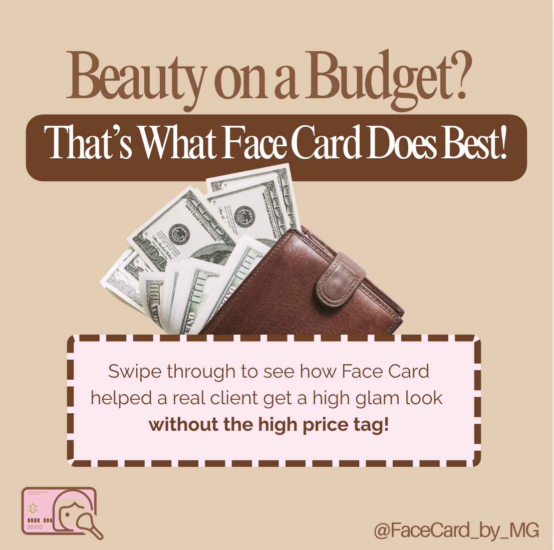 Face Card Instagram post: personal beauty advice on a budget
