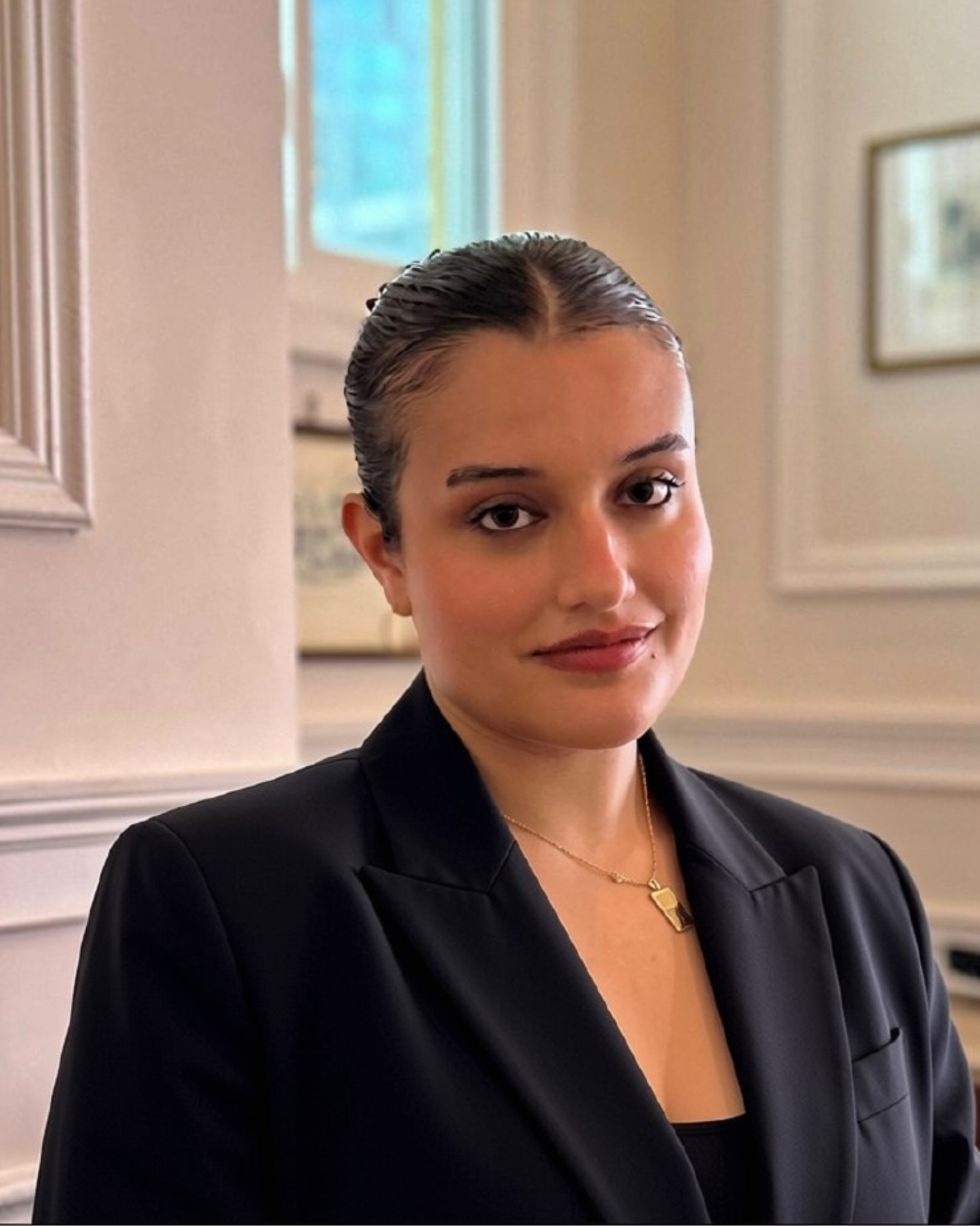 Mariana Garcia wearing a black blazer